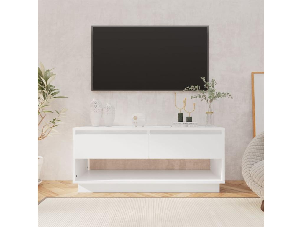 Mobile TV in legno ingegnerizzato bianco, 102 x 41 x 44 cm