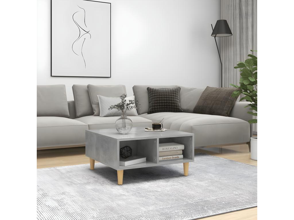 Tavolino da caffè grigio, 60 x 60 x 30 cm