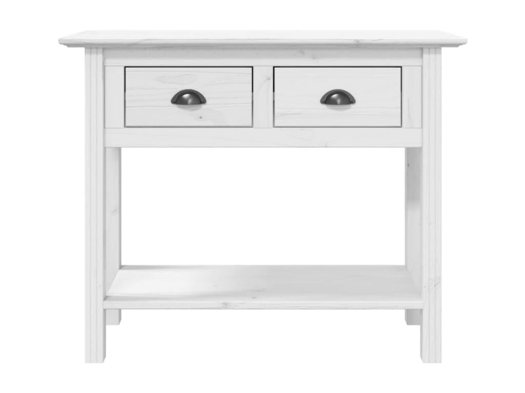 Tavolo in legno di pino bianco, 90 x 34,5 x 73 cm